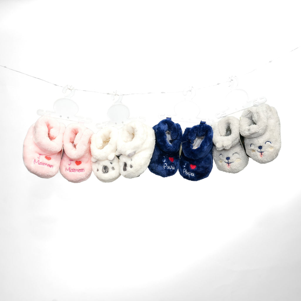 HEXXED CozyTots Baby Winter Booties - Group colours: Pink, Creme, Blue and Grey