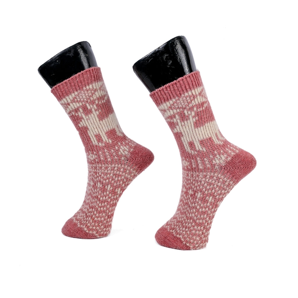 HEXXED Nordelle Reindeer Winter Crew Socks (Pack of 4)