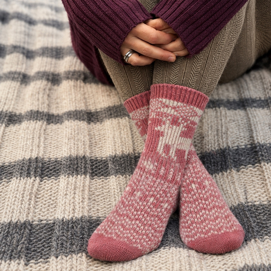 HEXXED Nordelle Reindeer Winter Crew Socks (Pack of 4)